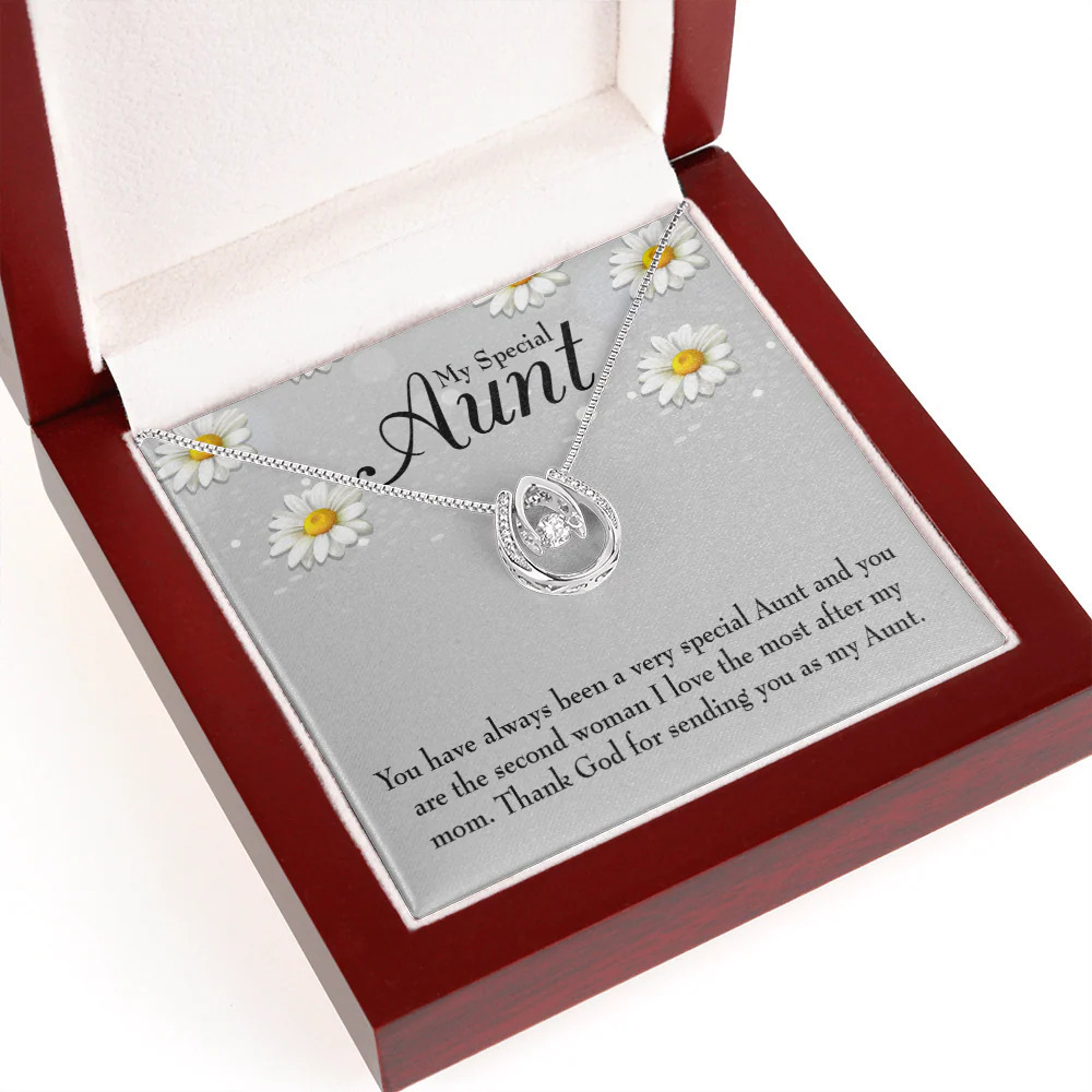 Special Aunt Lucky Horseshoe Necklace Luxury Box